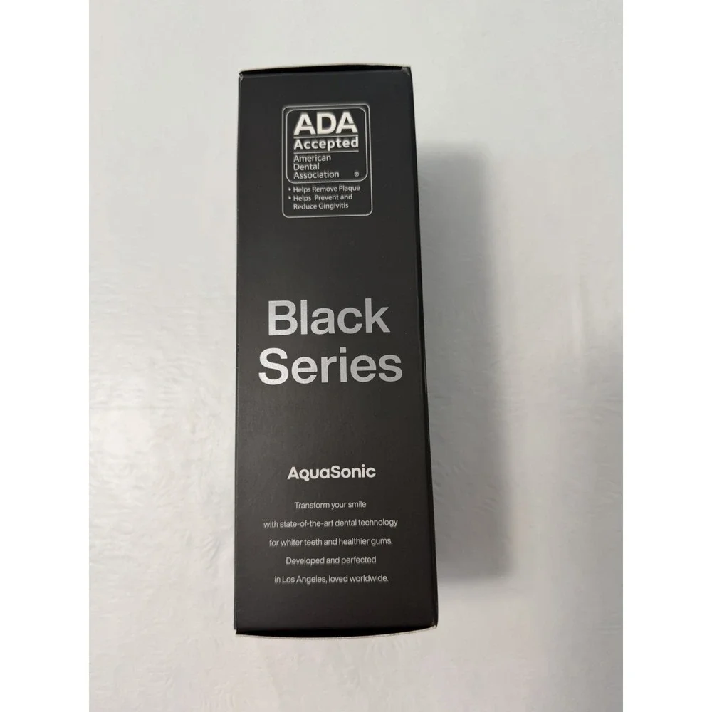 AquaSonic Black Series Electric Toothbrush Set Ultra‎ Whitening New In Box